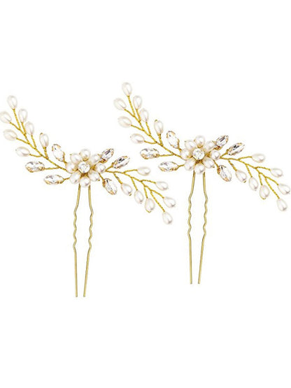 bride handmade pearl crystal Clip Wedding headdress hairpin pin