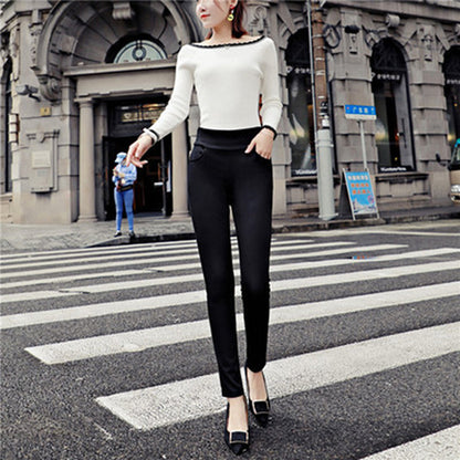 High Waist Black Outer Wear Leggings Casual