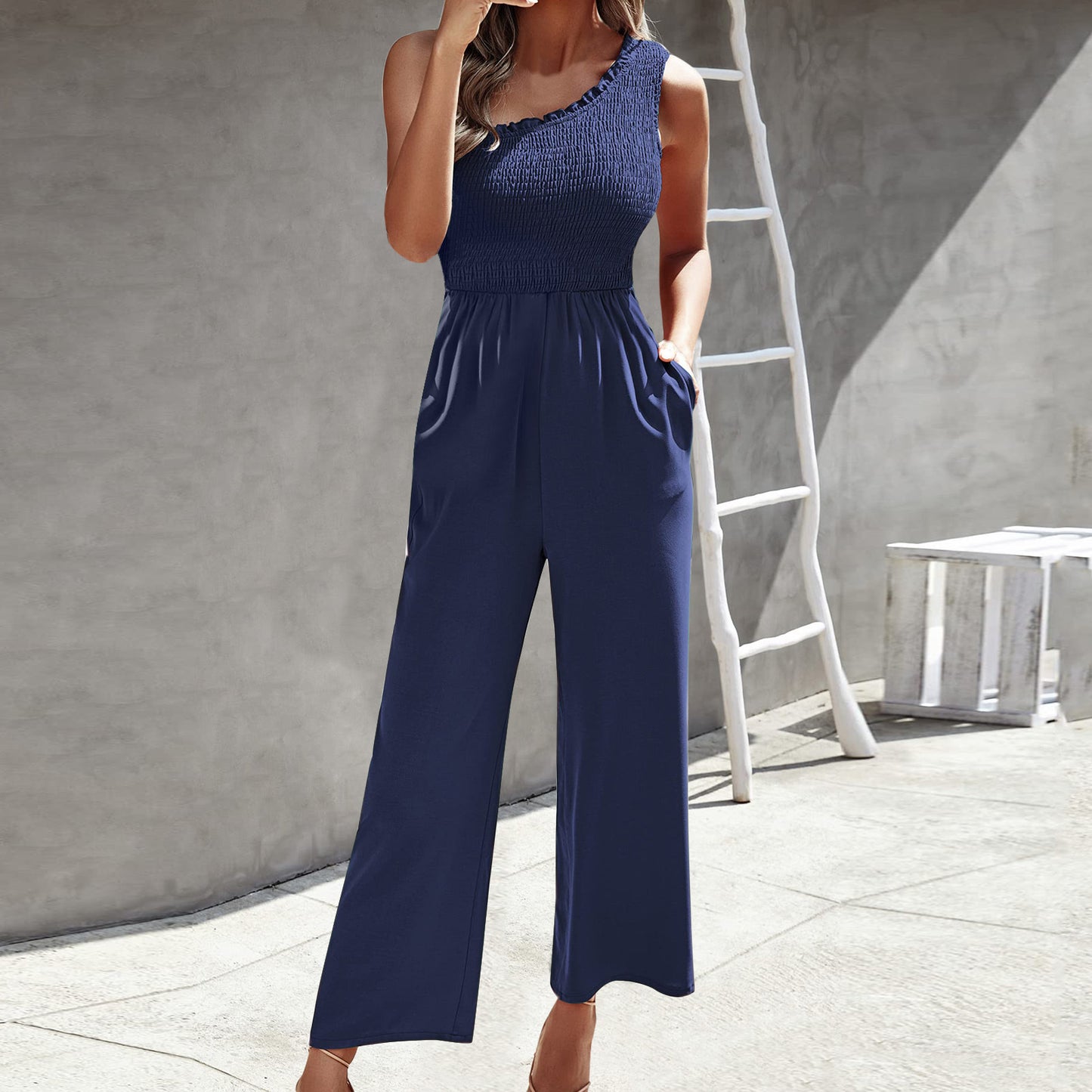 Fashion Jumpsuit Cross-Shoulder Top