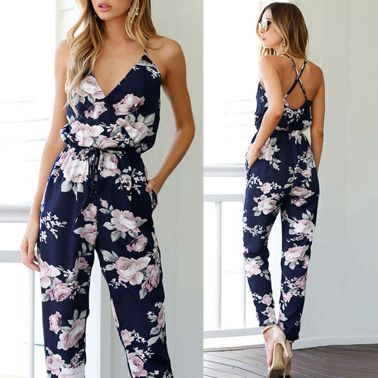 Printed jumpsuit trousers