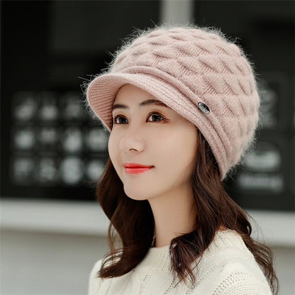 Plush thick warm ear protection scarf hat