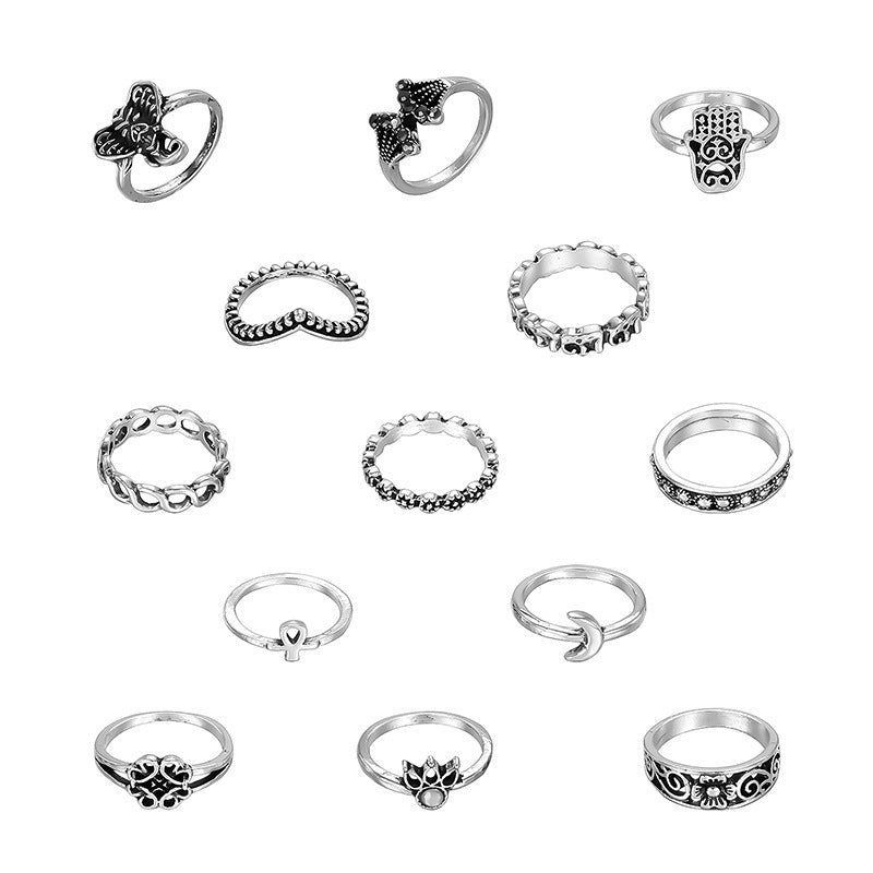 Fashion Retro Geometric Hollow Flower Moon Flower