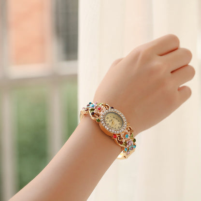 Fashion diamond flower lady watch