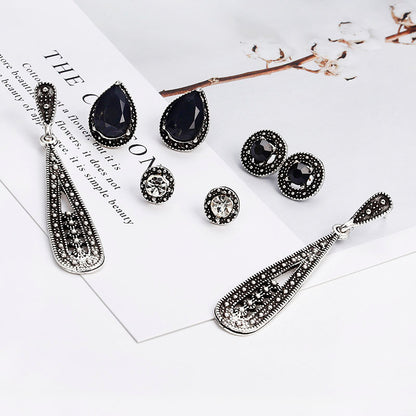 Bohemian Black Diamond Long Earring