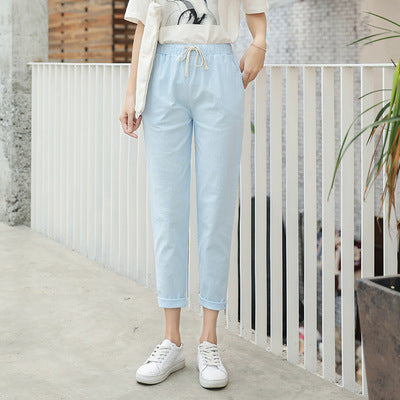 Loose Plus Size Linen Slimming All-match Casual Pants