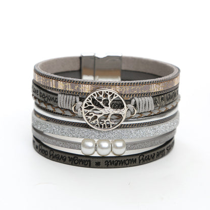 Pearl leather bracelet