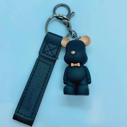 Resin Bow Tie Bear Doll Keychain