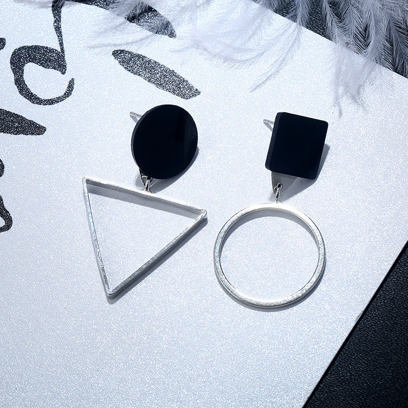 Asymmetric Geometric Triangle Earrings