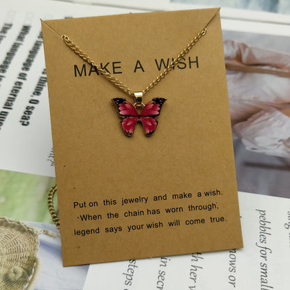 Simple Clavicle Chain Alloy Butterfly Necklace