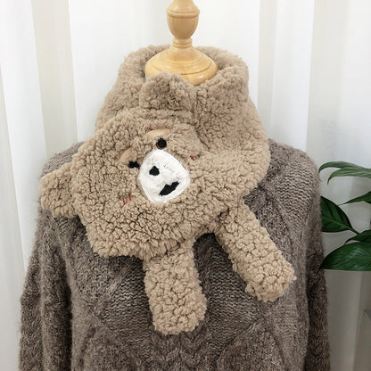 Winter Novelty Warm Cute Bear Plush Scarf