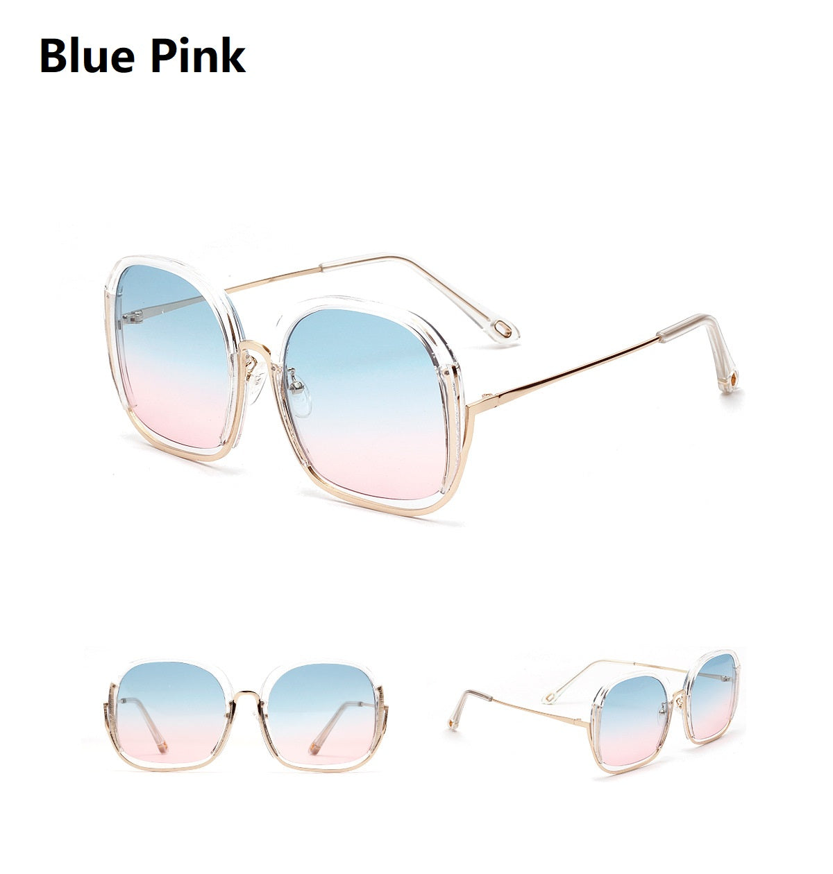 Colorful Fashionable Large Half Frame Sunglasses