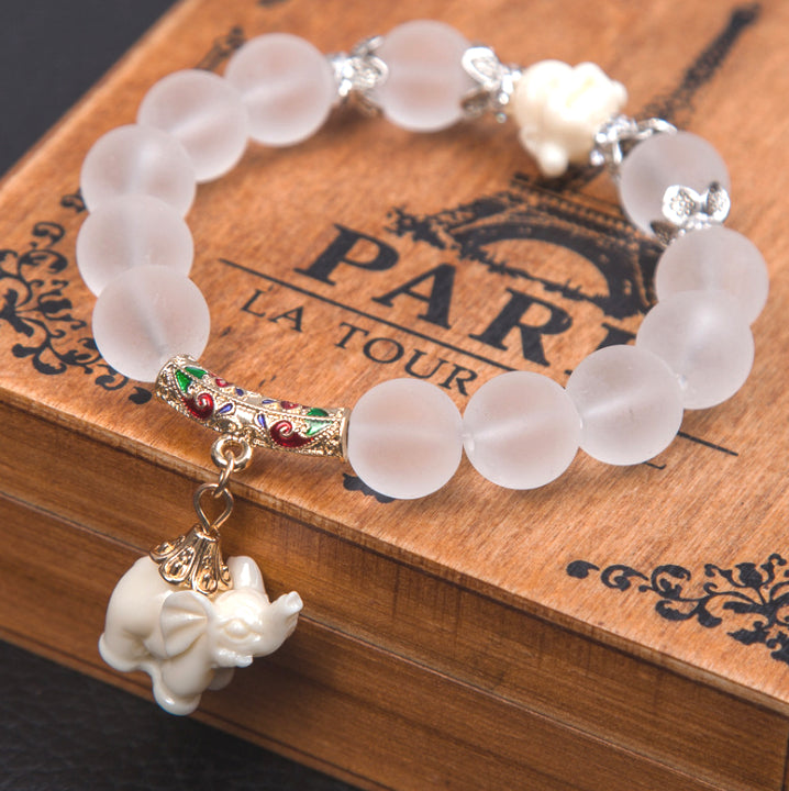 Crystal Elephant Charm Bracelet