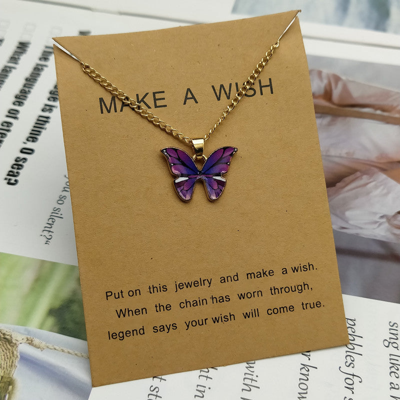 Simple Clavicle Chain Alloy Butterfly Necklace