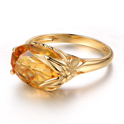 Engagement Ring Citrine Gemstone Ring