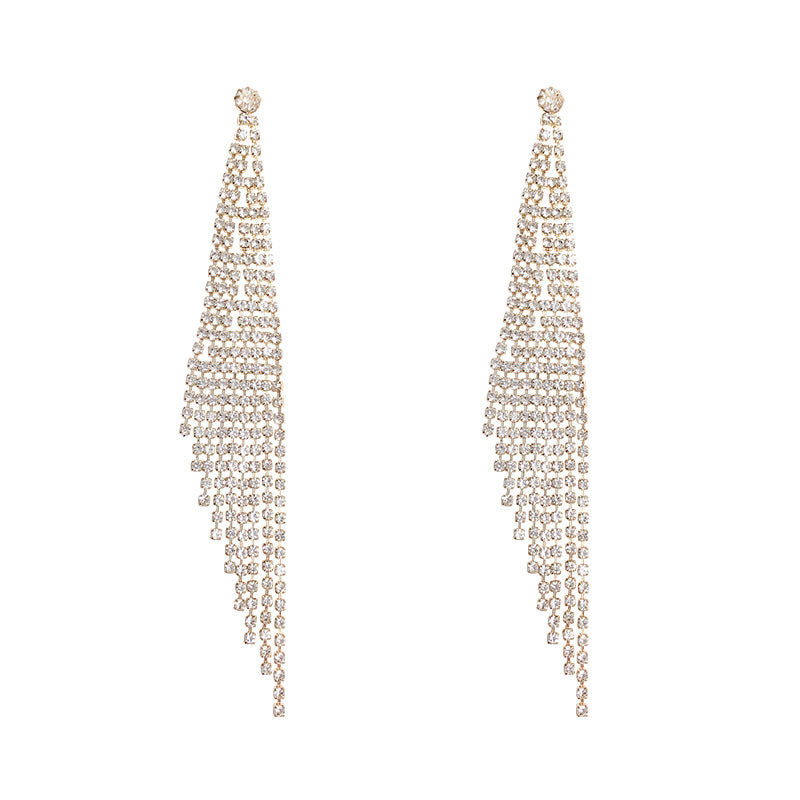 Diamond tassel earrings