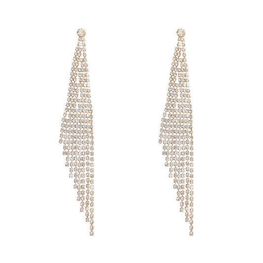 Diamond tassel earrings