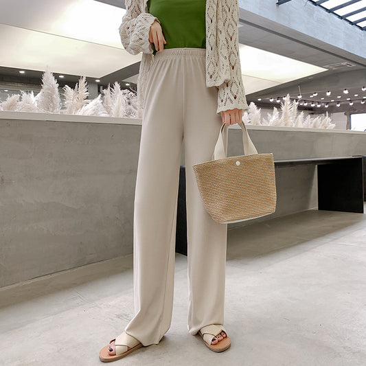 wide leg pants drape loose and thin straight-leg pants