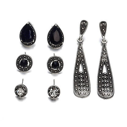 Bohemian Black Diamond Long Earring