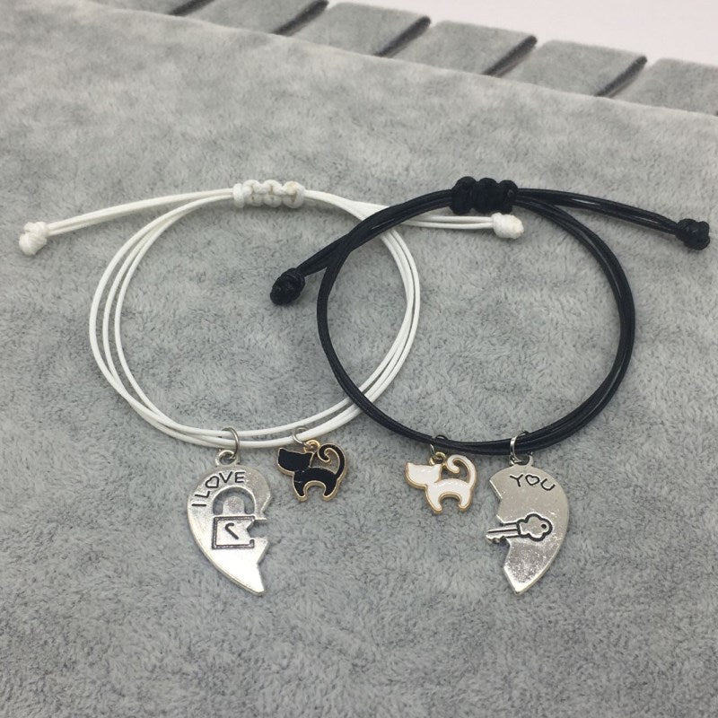 2 Sets Kitten Couple Bracelets