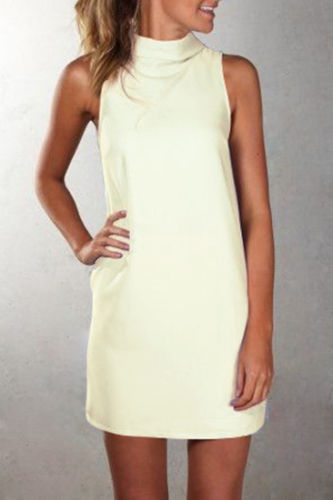 Casual high neck sleeveless dress