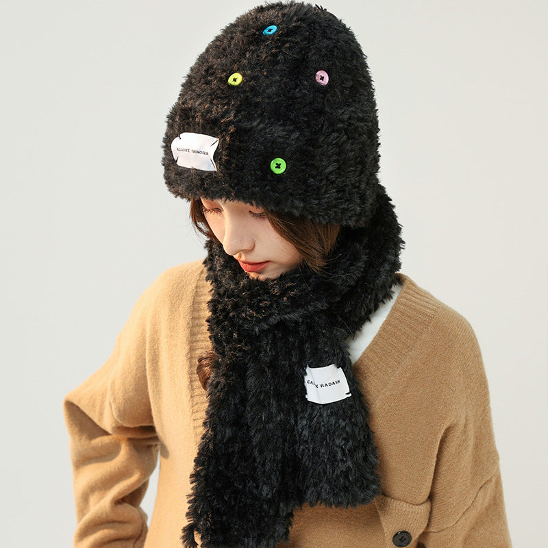 Winter Button Versatile Wool Hat