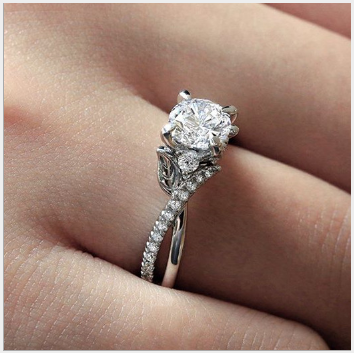 Simple fashion ladies zircon ring Engagement proposal ring ring jewelry