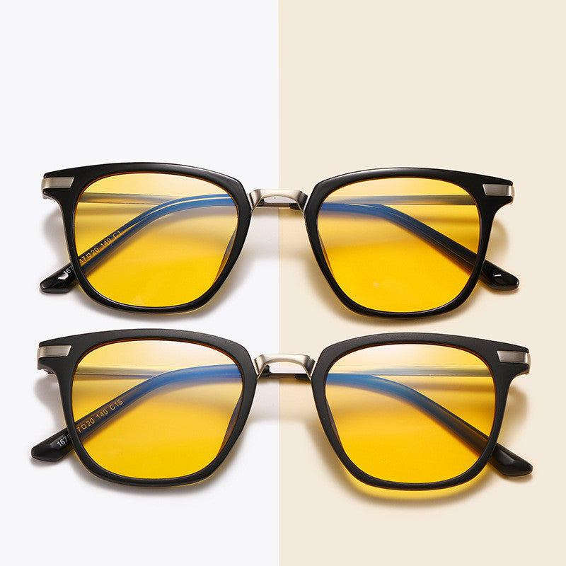 Square Frame Anti-blue Light Yellow Lens Glasses