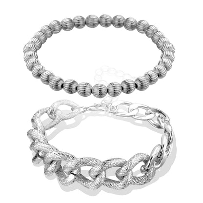 Fashion Geometric Aluminum Alloy Double Layer Bracelet