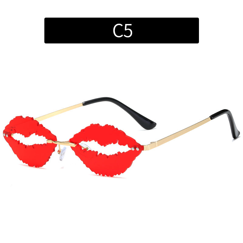 Lips Style Rimless Sunglasses