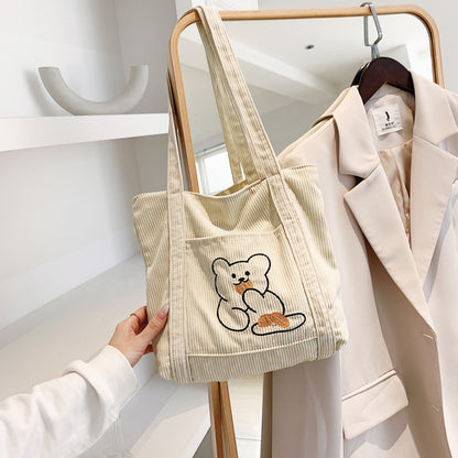 Female Cartoon Embroidered Shoulder Bag Japanese Series