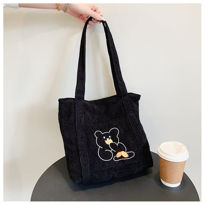 Female Cartoon Embroidered Shoulder Bag Japanese Series