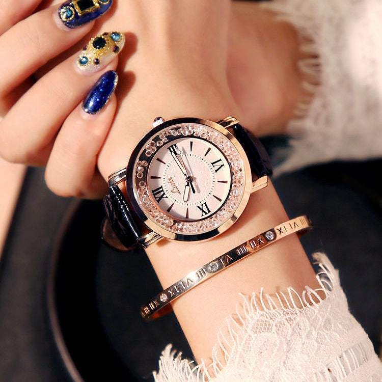 Mobile rhinestone women's watch