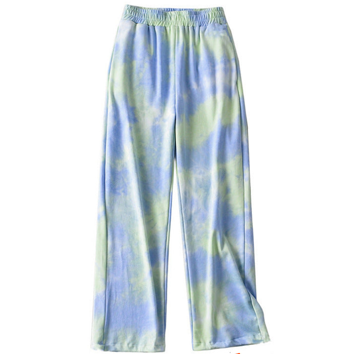 Tie Dye Wide Leg Pants Nine-quarter Pants