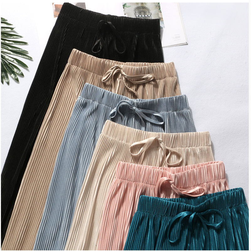 High waist vertical spring and summer casual pants