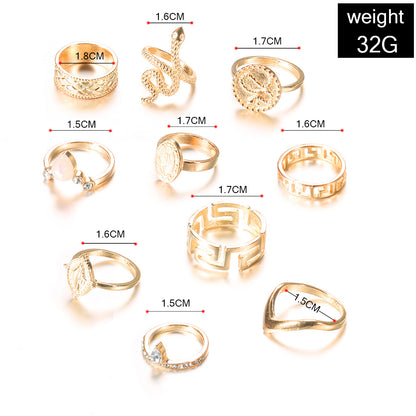 Diamond-shaped 10-piece ring