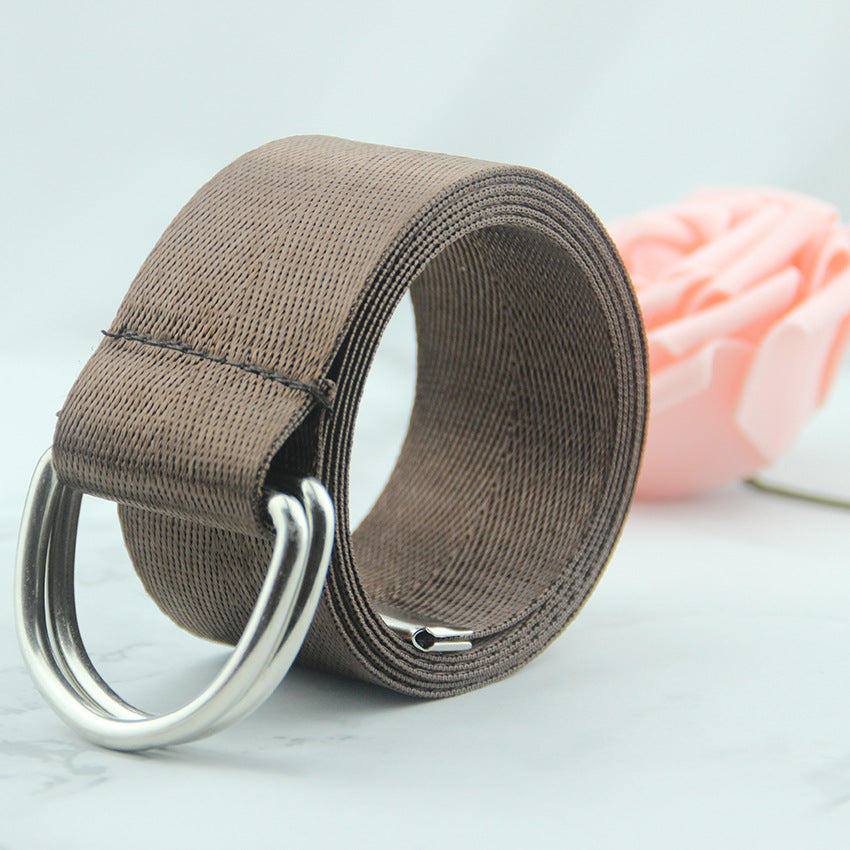 Women's double loop canvas belt