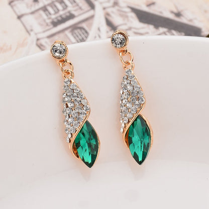 Gemstone glass drop earring