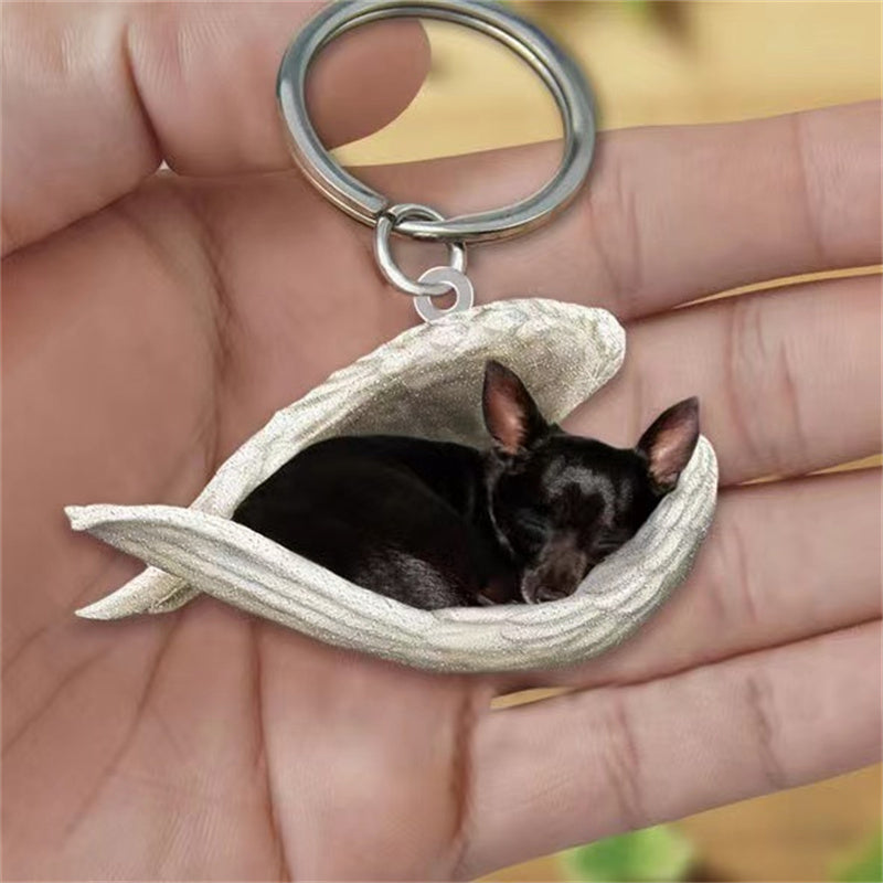 Sleeping Angel Pet Keychain