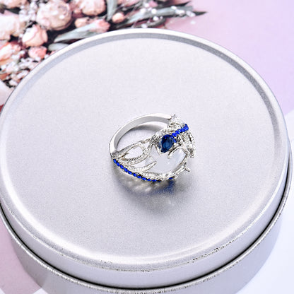 Flower Moonstone Ring