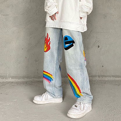 Loose hip-hop five-pointed star jeans