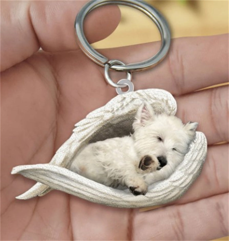 Sleeping Angel Pet Keychain