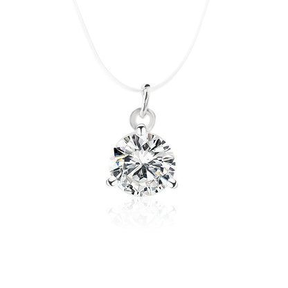 Diamond Zircon Pendant Necklace