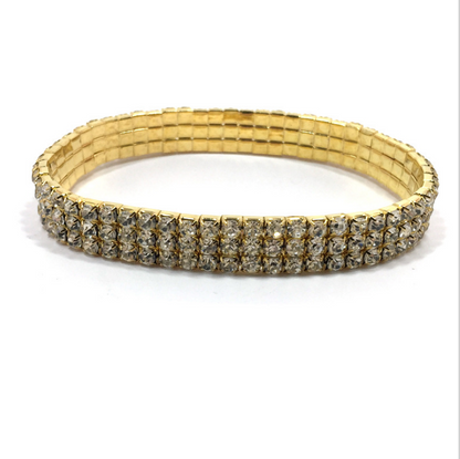 Full Diamond Single Row Elastic Bracelet