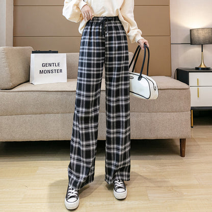 High Waist Loose Straight Drape Net Red Casual Pants Wide Leg Pants