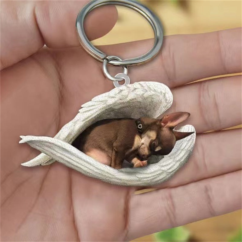 Sleeping Angel Pet Keychain