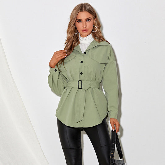 Fashion Macaron Solid Color Shirt Jacket