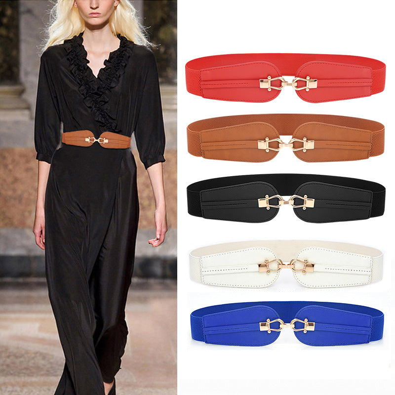 Women's Elastic Waistband Fashion Stretch Wide Belt