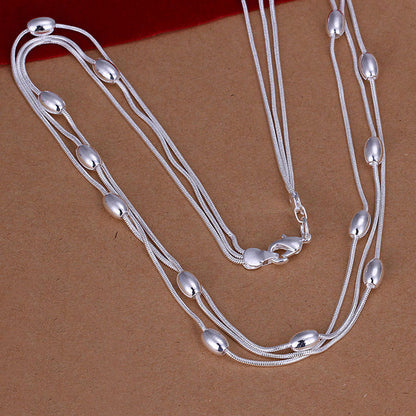 Bead Necklace Jewelry Electroplating Silver