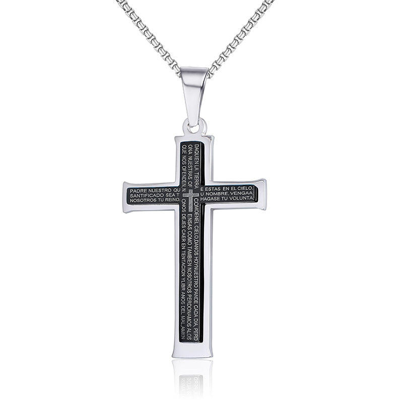 Double Cross Men's Titanium Necklace