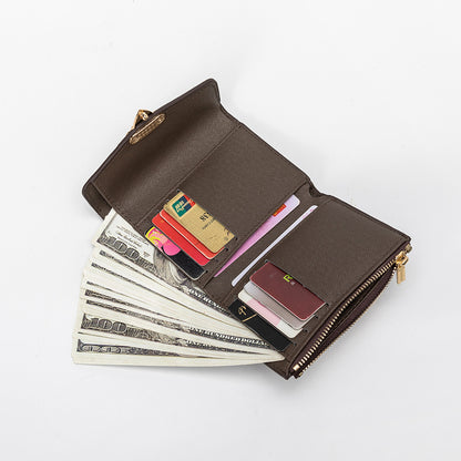 Small Wallet Short Lock Multi Card Anti Degaussing Large Capacity Folding Wallet